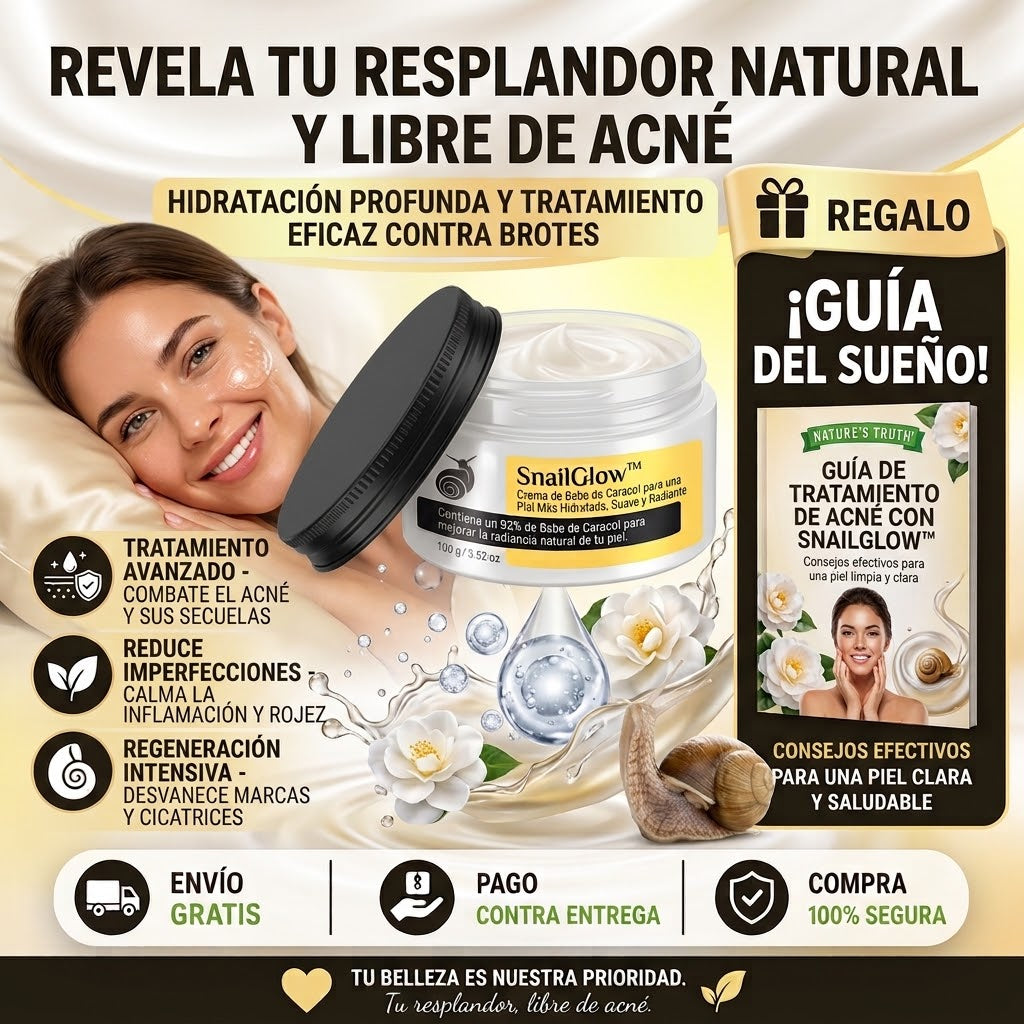 SnailGlow™️ – Crema de Baba de Caracol para una Piel Más Hidratada, Suave y Radiante ✅