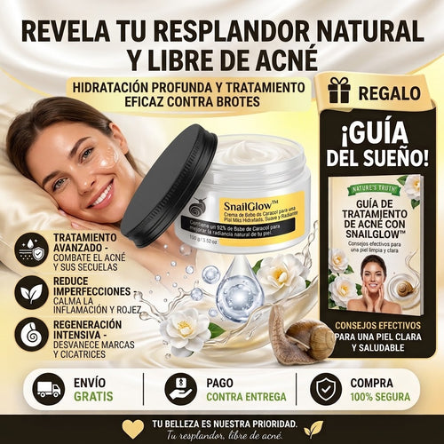 SnailGlow™️ – Crema de Baba de Caracol para una Piel Más Hidratada, Suave y Radiante ✅