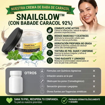 SnailGlow™️ – Crema de Baba de Caracol para una Piel Más Hidratada, Suave y Radiante ✅